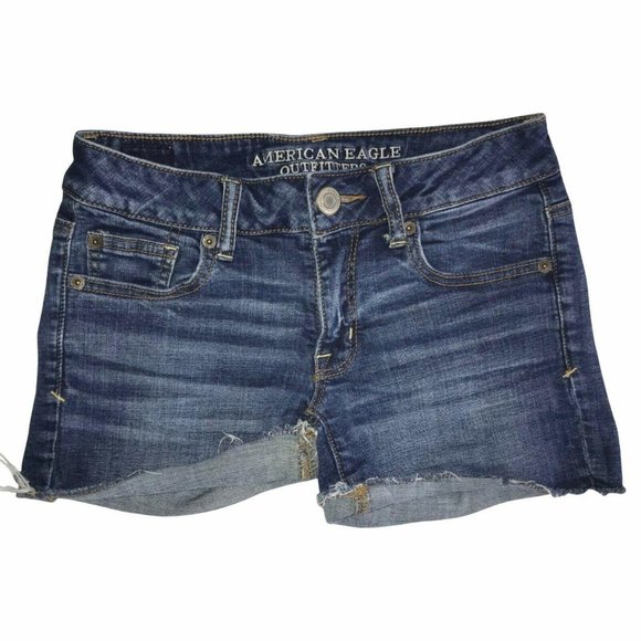 American Eagle Medium Wash Distressed Shorts 2 - Picture 1 of 8